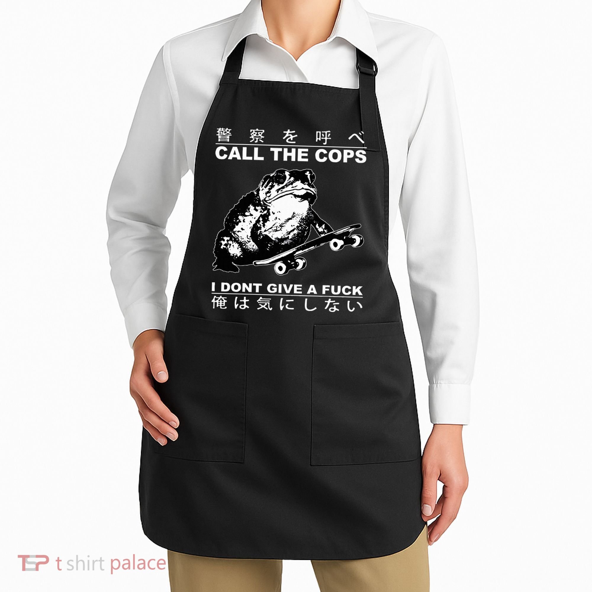 Call The Cops I Don’T Give A Fck Skateboarding Toad Japanese Apron
