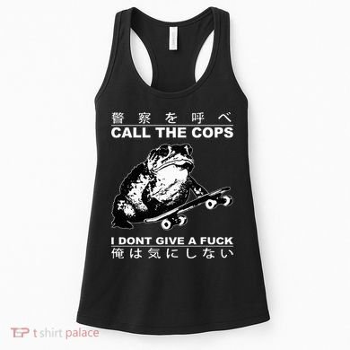 Call The Cops I Don’T Give A Fck Skateboarding Toad Japanese Women's Tank Top