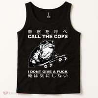 Call The Cops I Don’T Give A Fck Skateboarding Toad Japanese Tank Top thumb 2