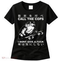 Call The Cops I Don’T Give A Fck Skateboarding Toad Japanese Women's T-Shirt thumb 0