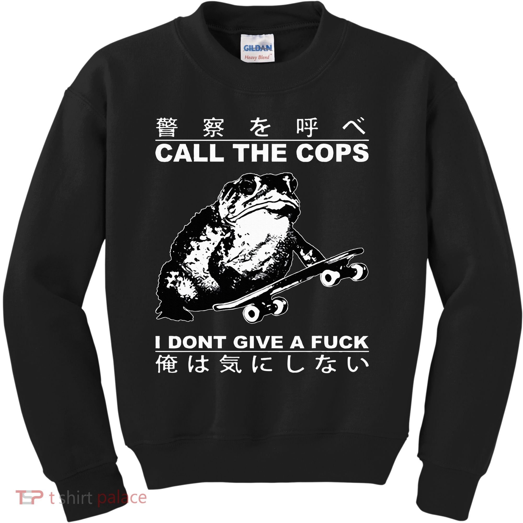 Call The Cops I Don’T Give A Fck Skateboarding Toad Japanese Kids Sweatshirt