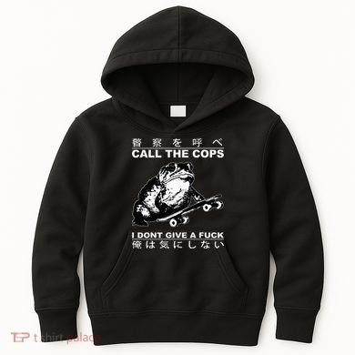 Call The Cops I Don’T Give A Fck Skateboarding Toad Japanese Kids Hoodie