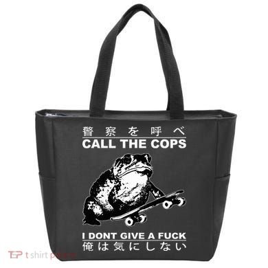 Call The Cops I Don’T Give A Fck Skateboarding Toad Japanese Tote Bag