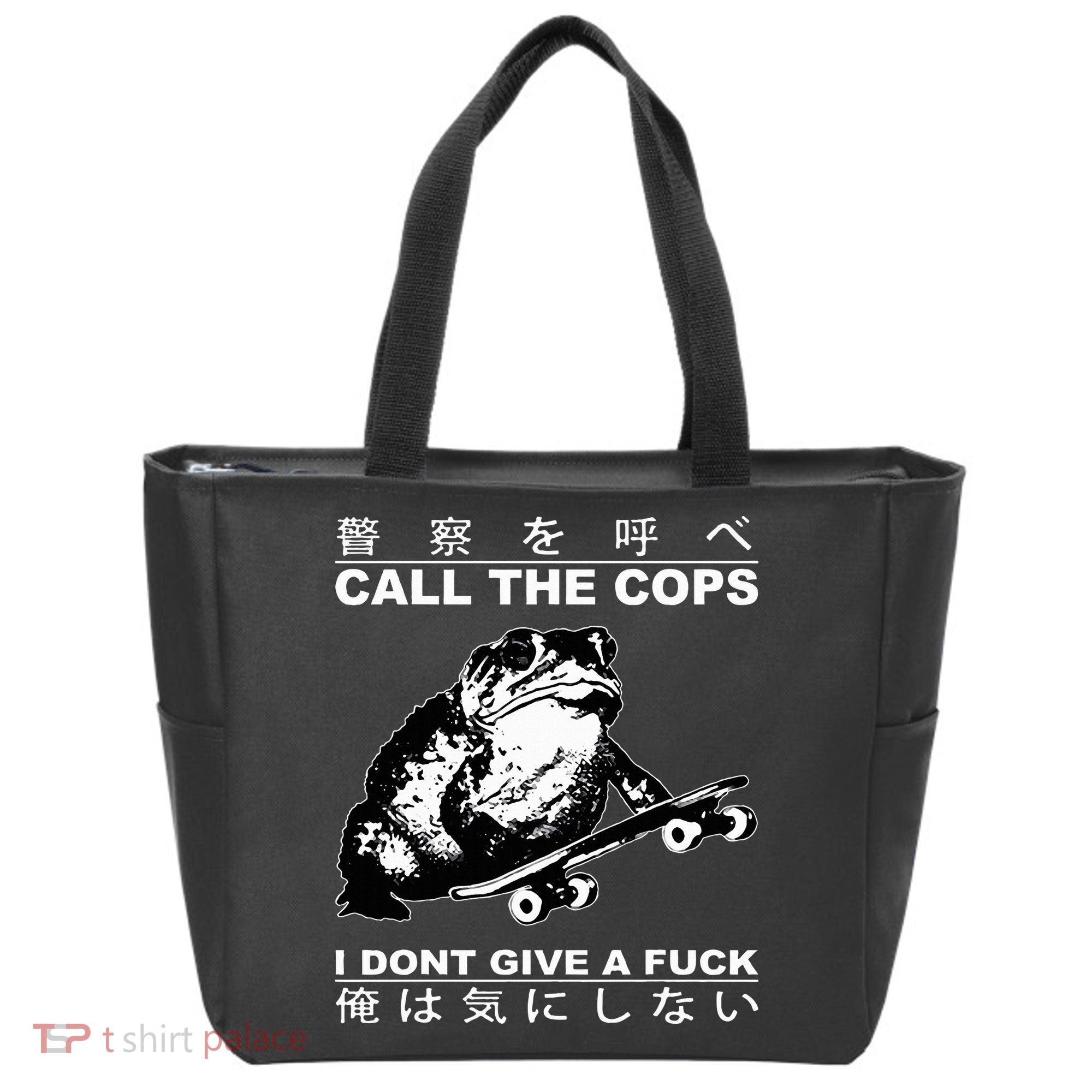 Call The Cops I Don’T Give A Fck Skateboarding Toad Japanese Tote Bag