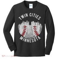 Cool Twin Cities Minnesota MN Baseball Skyline St. Paul MPLS Kids Long Sleeve Shirt thumb 0