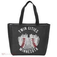 Cool Twin Cities Minnesota MN Baseball Skyline St. Paul MPLS Tote Bag thumb 0