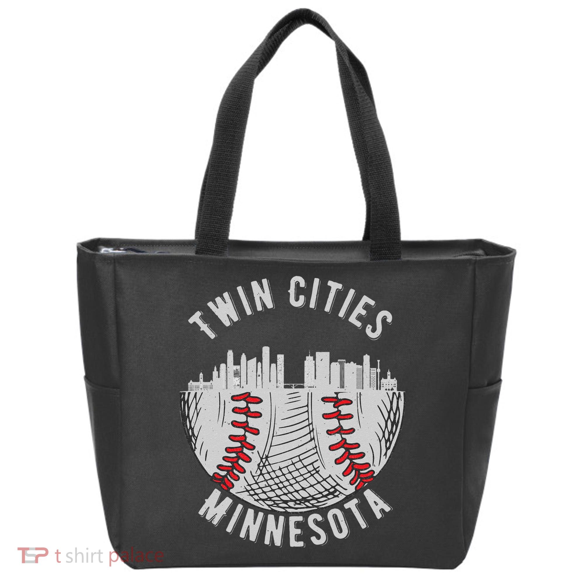 Cool Twin Cities Minnesota MN Baseball Skyline St. Paul MPLS Tote Bag