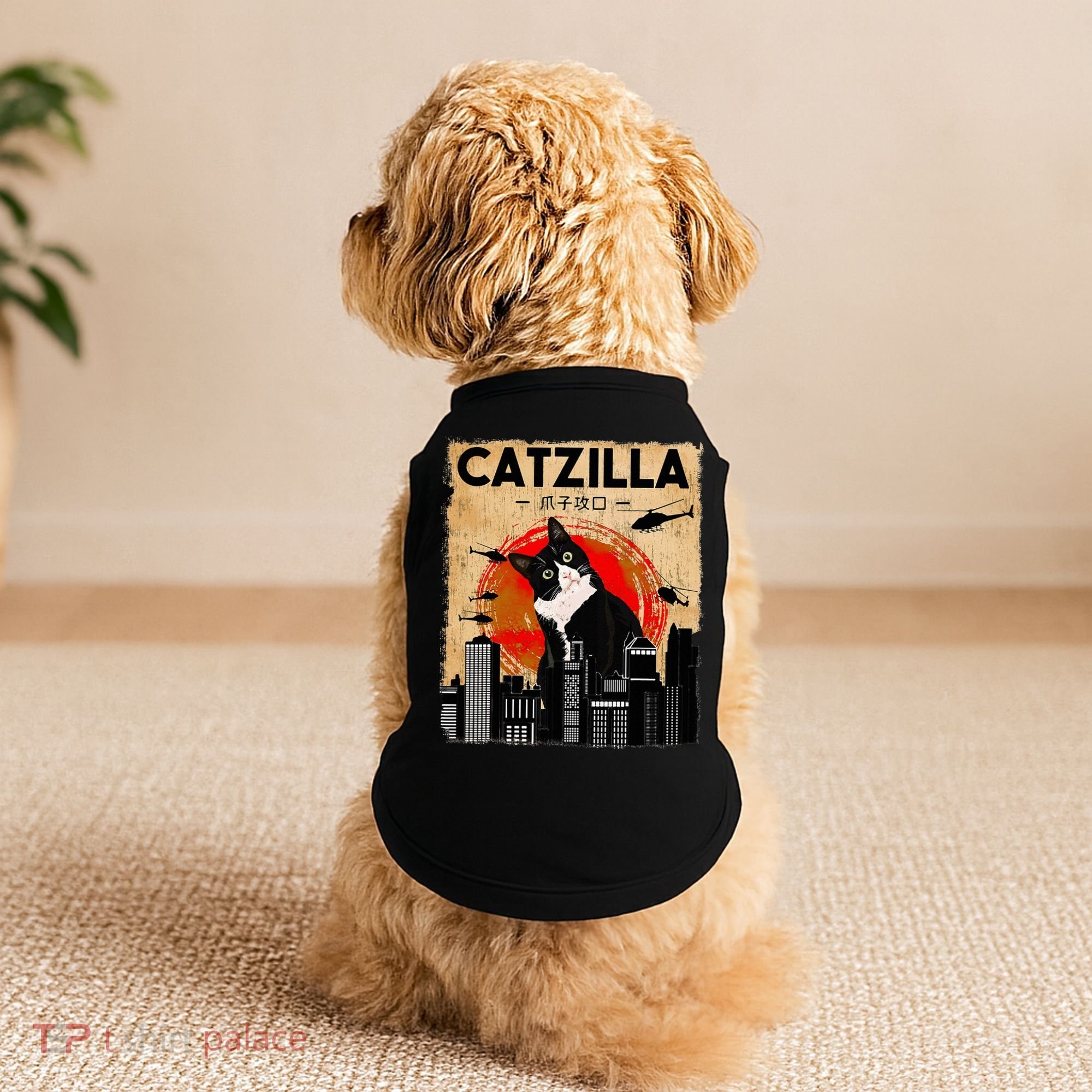Catzilla Tuxedo Cat And Kitten Doggie Tank