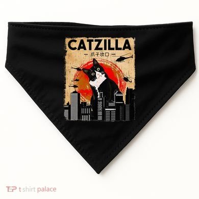 Catzilla Tuxedo Cat And Kitten USA-Made Doggie Bandana