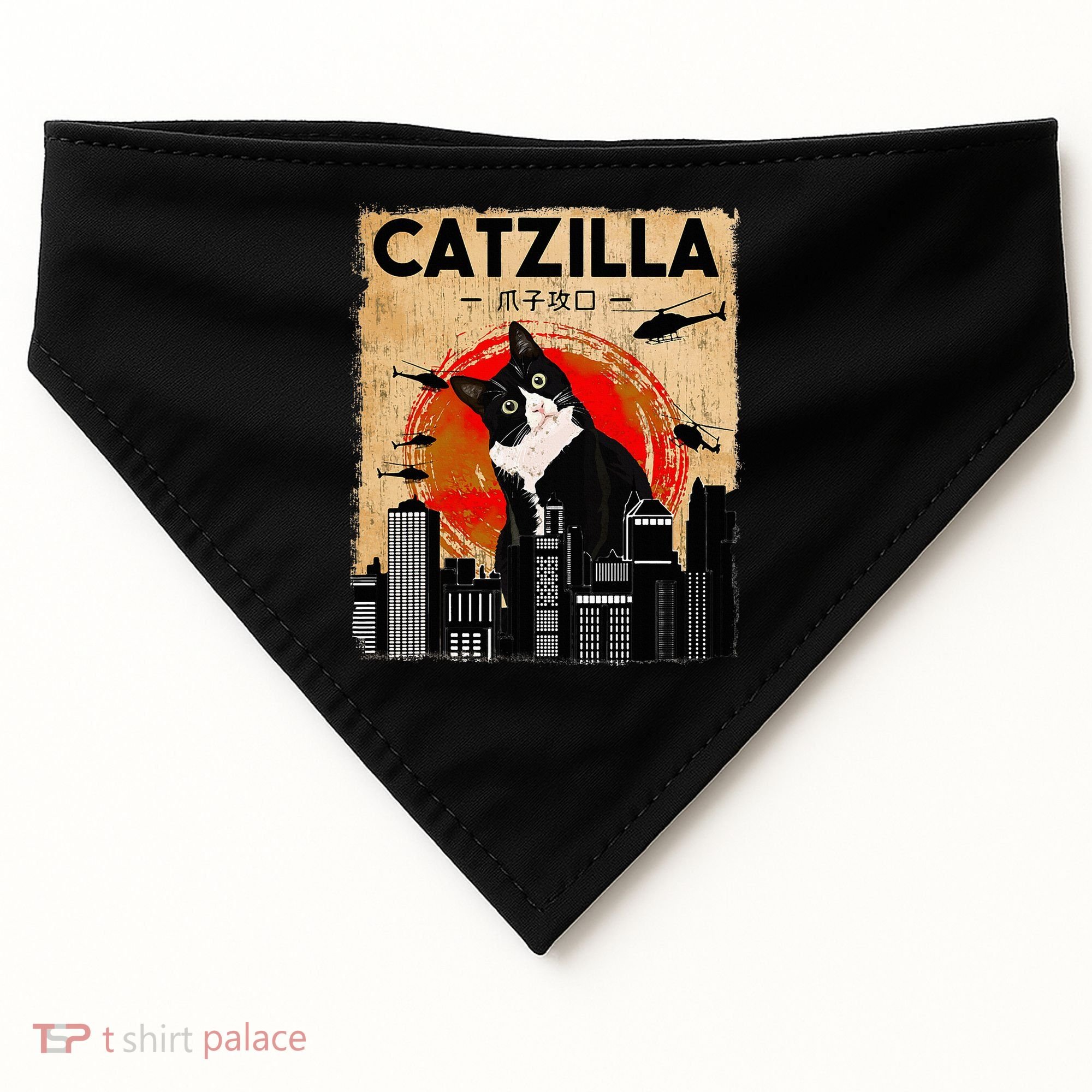 Catzilla Tuxedo Cat And Kitten USA-Made Doggie Bandana