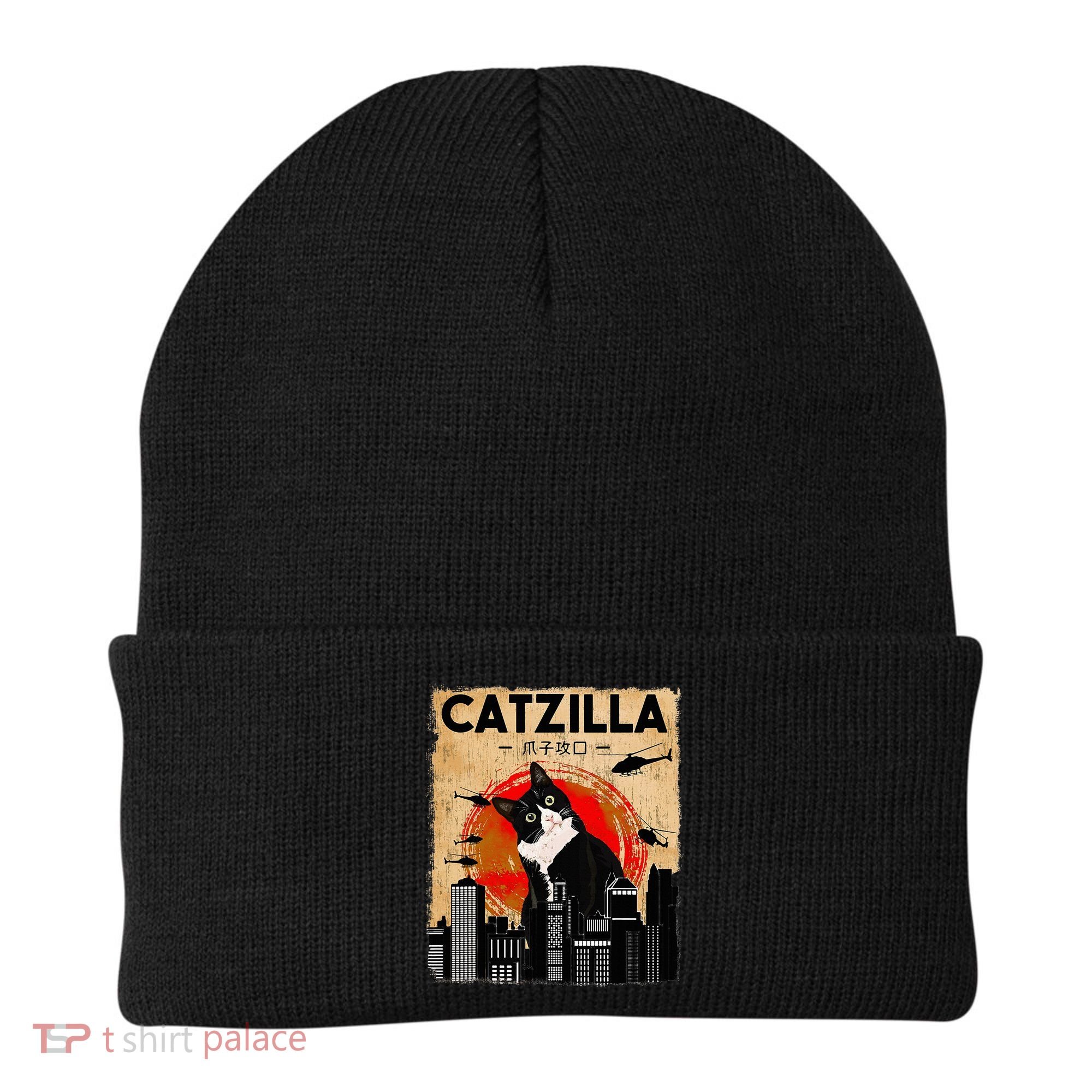 Catzilla Tuxedo Cat And Kitten Beanie