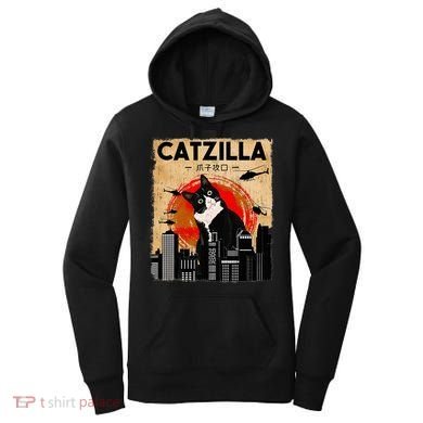 Catzilla Tuxedo Cat And Kitten Women's Hoodie
