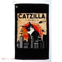 Catzilla Tuxedo Cat And Kitten Golf Towel thumb 0