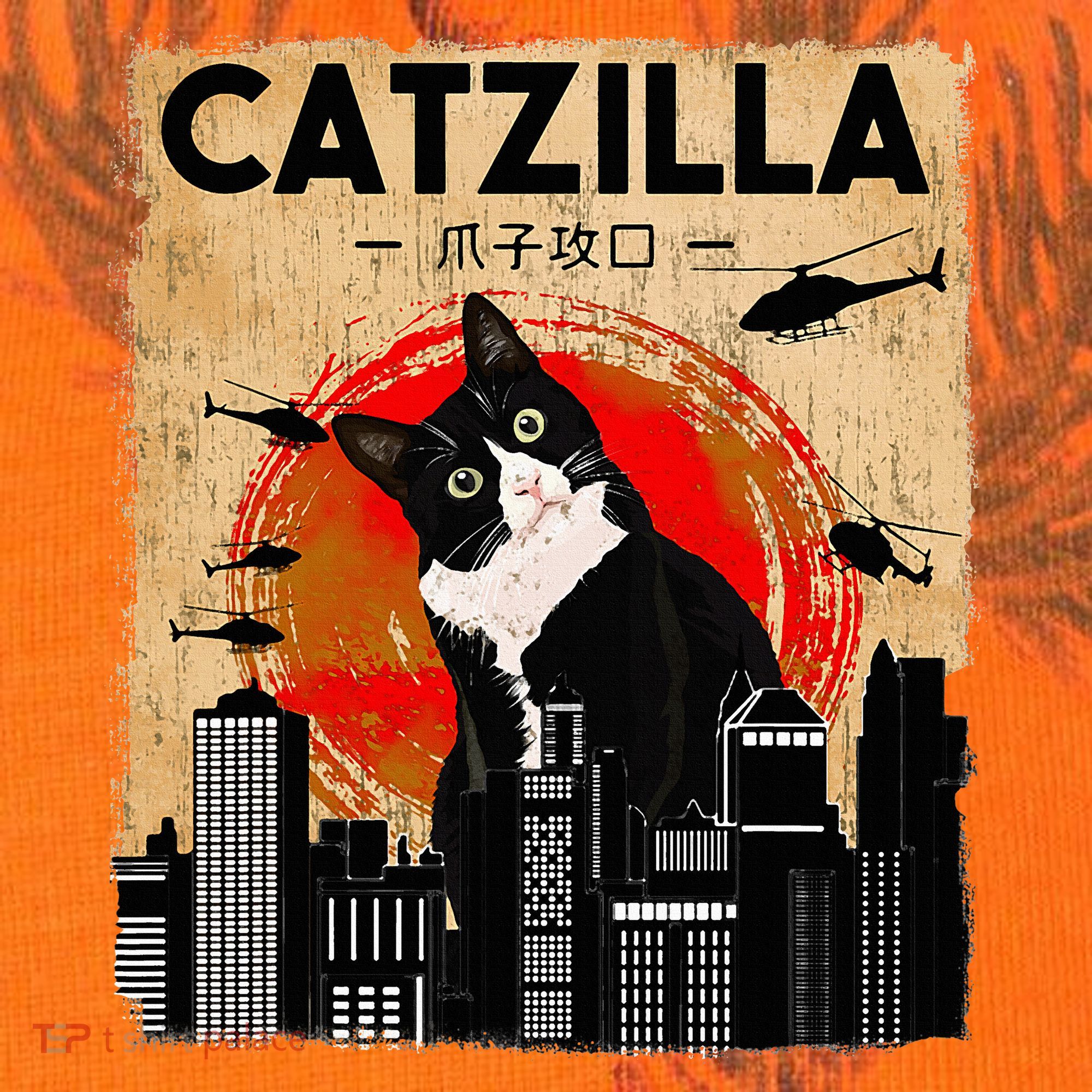 Catzilla Tuxedo Cat And Kitten Kati Licensed 12" Camo Cuffed Beanie