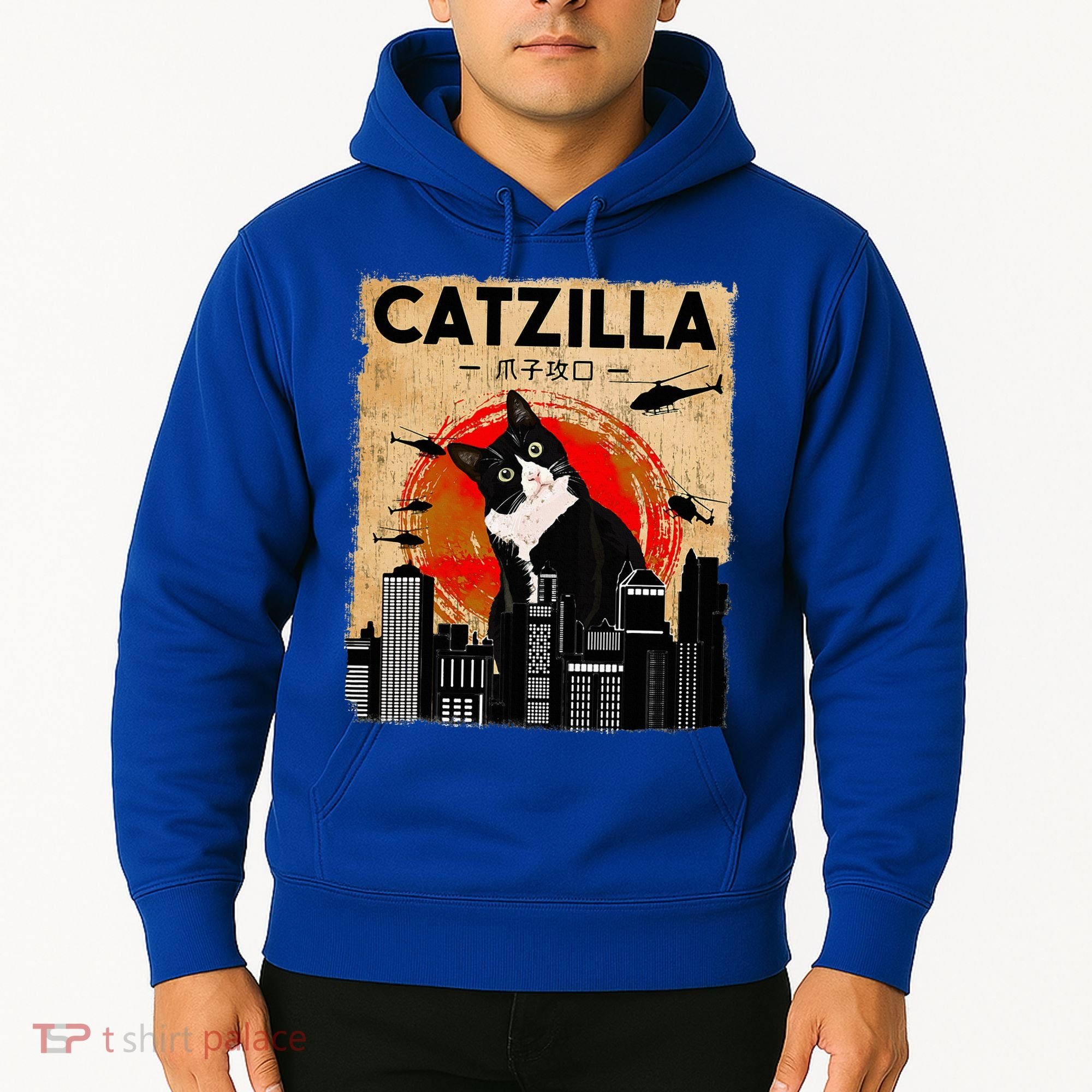 Catzilla Tuxedo Cat And Kitten Hoodie