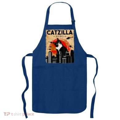 Catzilla Tuxedo Cat And Kitten Apron
