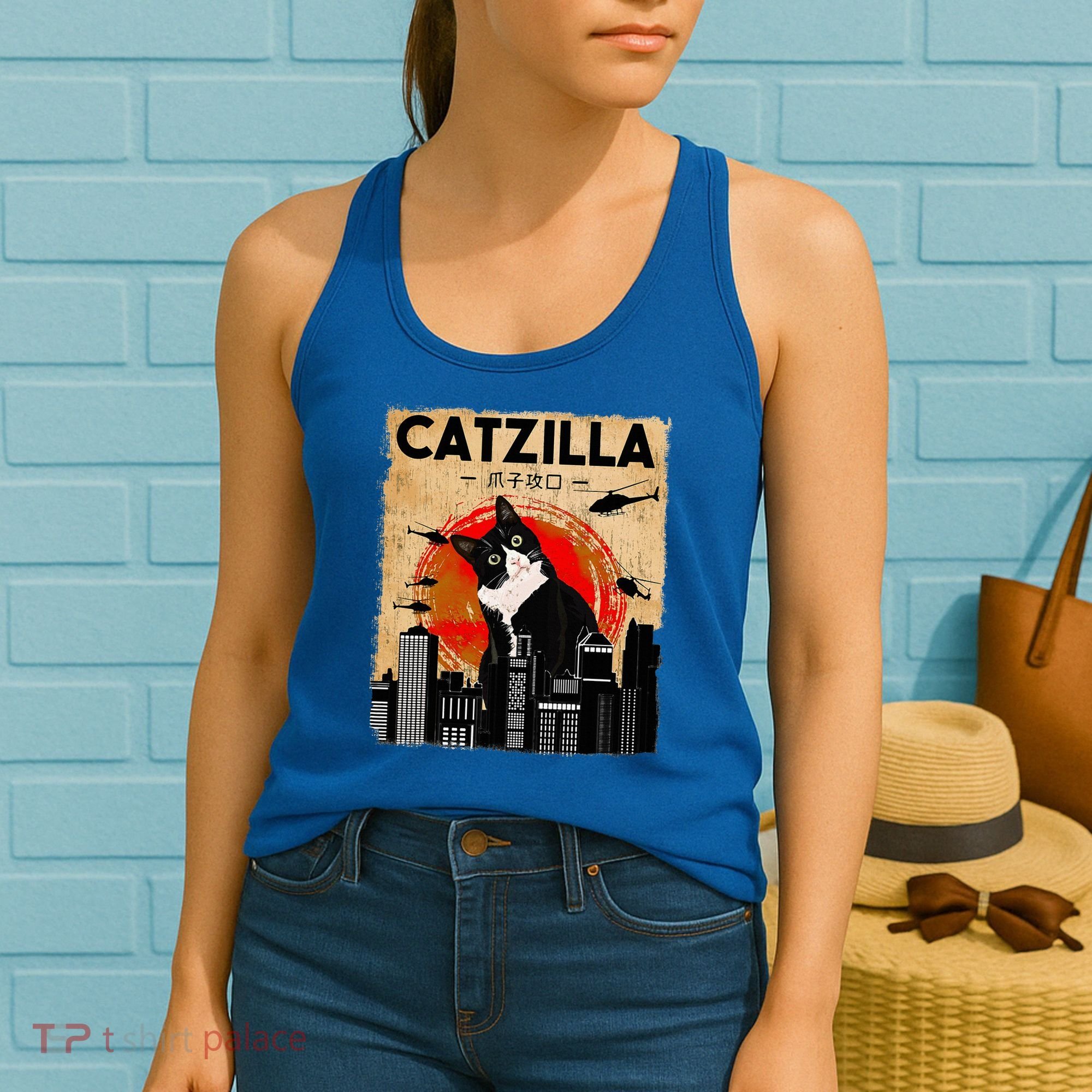Catzilla Tuxedo Cat And Kitten Women's Tank Top