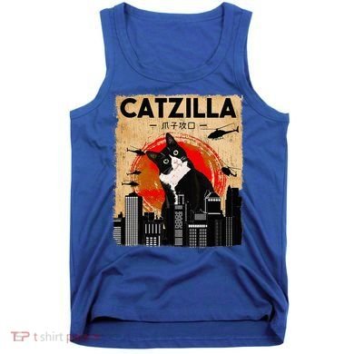Catzilla Tuxedo Cat And Kitten Tank Top