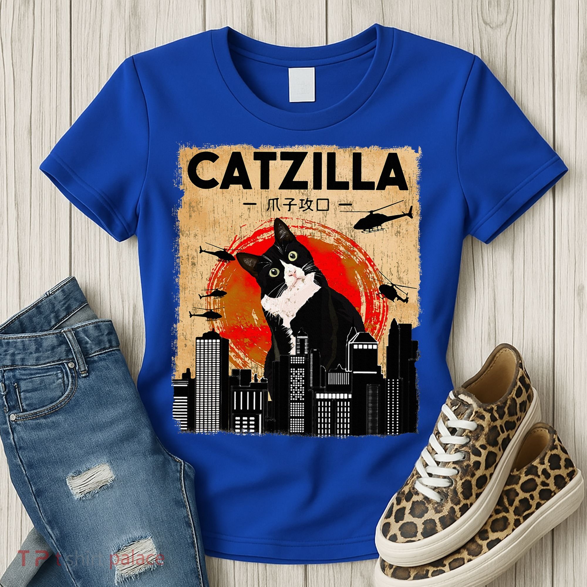 Catzilla Tuxedo Cat And Kitten Women's T-Shirt