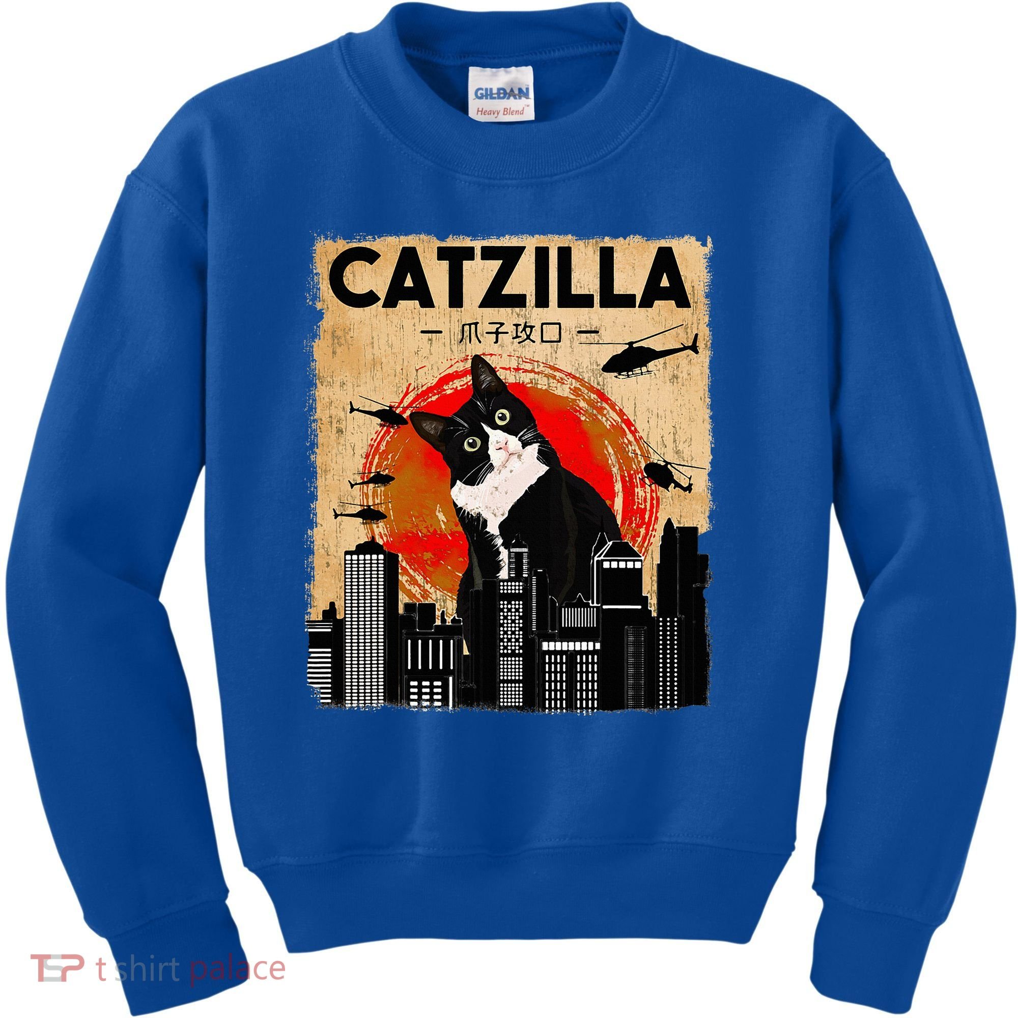 Catzilla Tuxedo Cat And Kitten Kids Sweatshirt