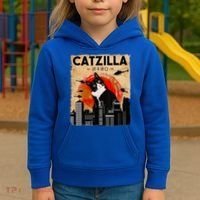 Catzilla Tuxedo Cat And Kitten Kids Hoodie thumb 3