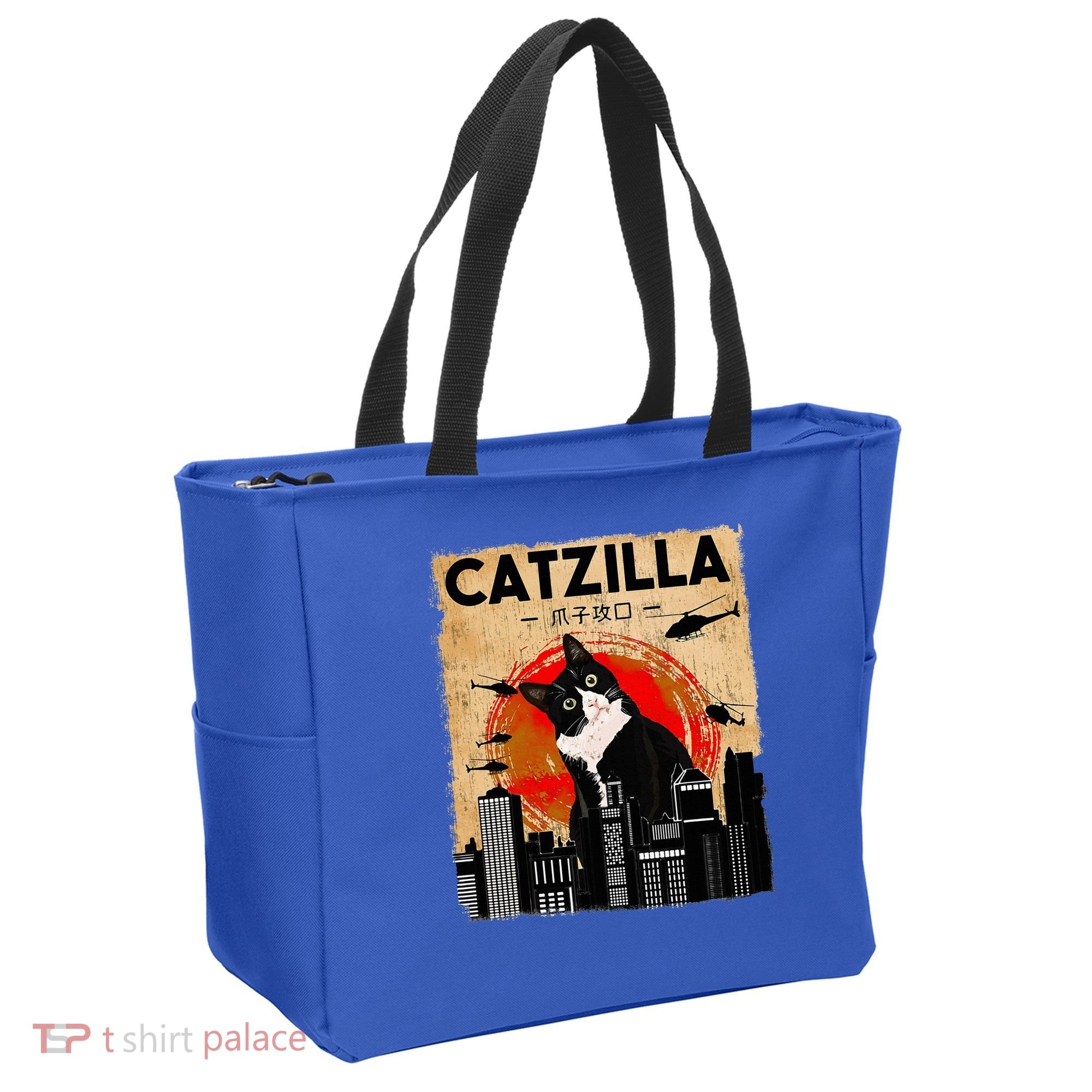 Catzilla Tuxedo Cat And Kitten Tote Bag