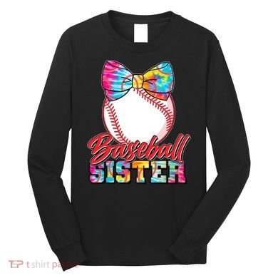 Cute Tie Dye Baseball Sister Long Sleeve Shirt