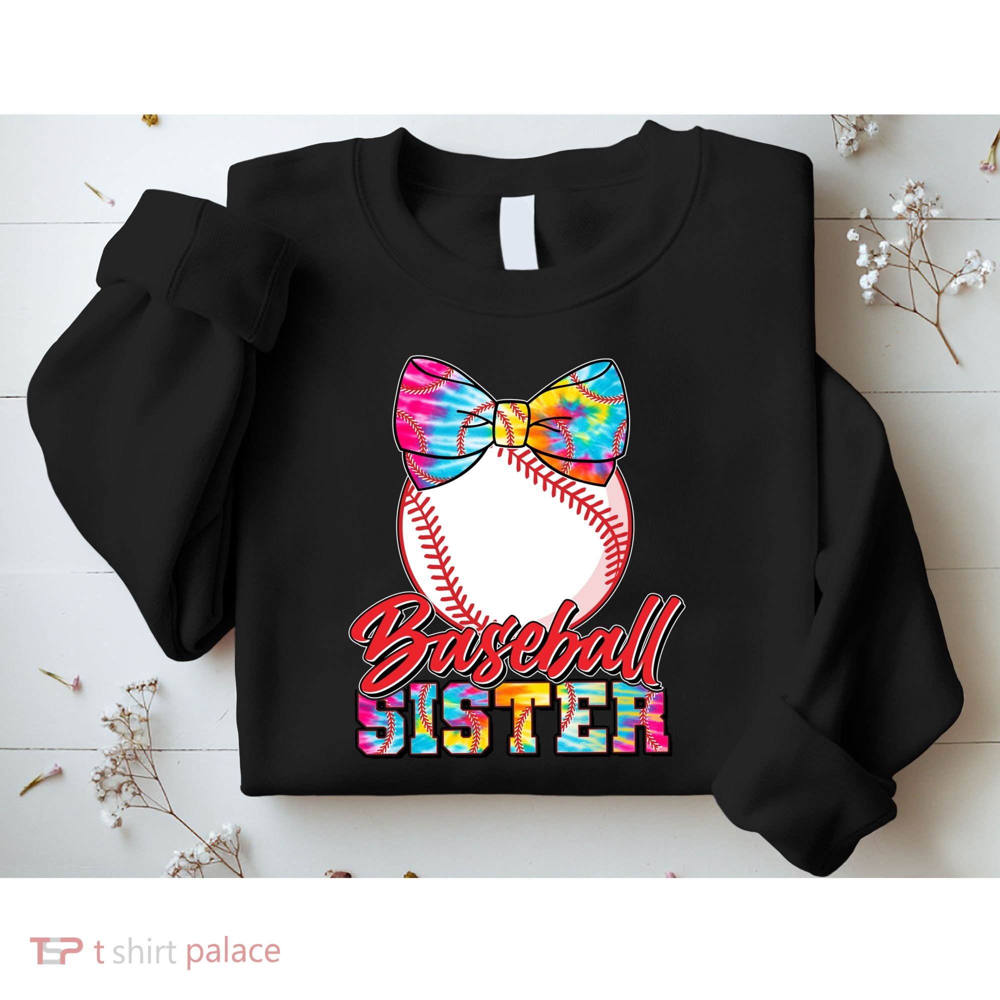 Cute Tie Dye Baseball Sister Sweatshirt