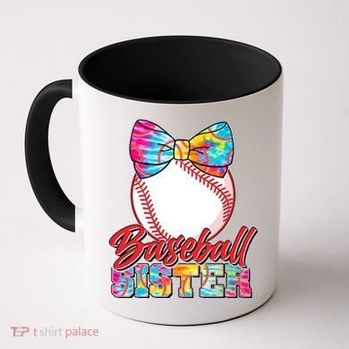 Cute Tie Dye Baseball Sister Coffee Mug