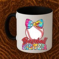Cute Tie Dye Baseball Sister Coffee Mug thumb 2