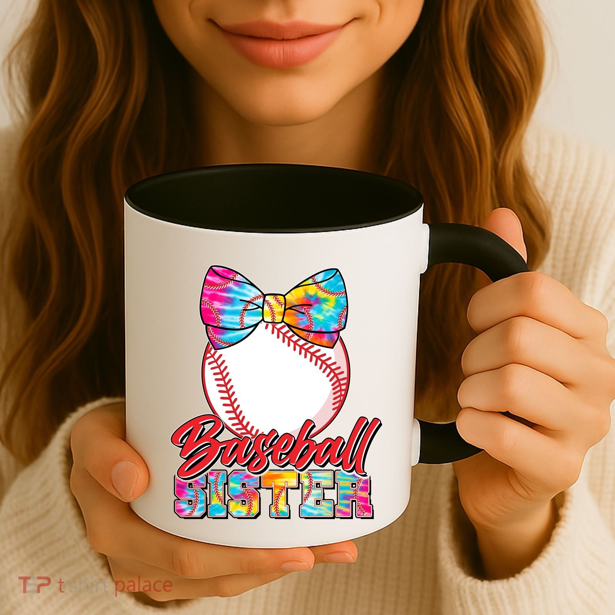 Cute Tie Dye Baseball Sister Coffee Mug