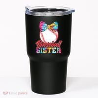 Cute Tie Dye Baseball Sister Tumbler thumb 0