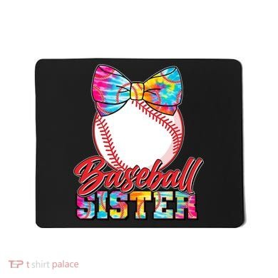 Cute Tie Dye Baseball Sister Mousepad