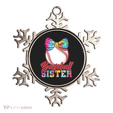 Cute Tie Dye Baseball Sister Ornament