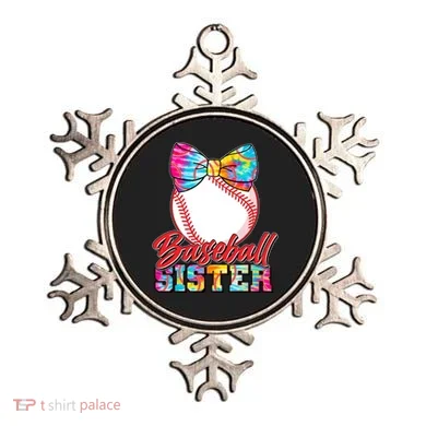 Cute Tie Dye Baseball Sister Ornament