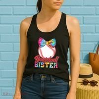 Cute Tie Dye Baseball Sister Women's Tank Top thumb 2