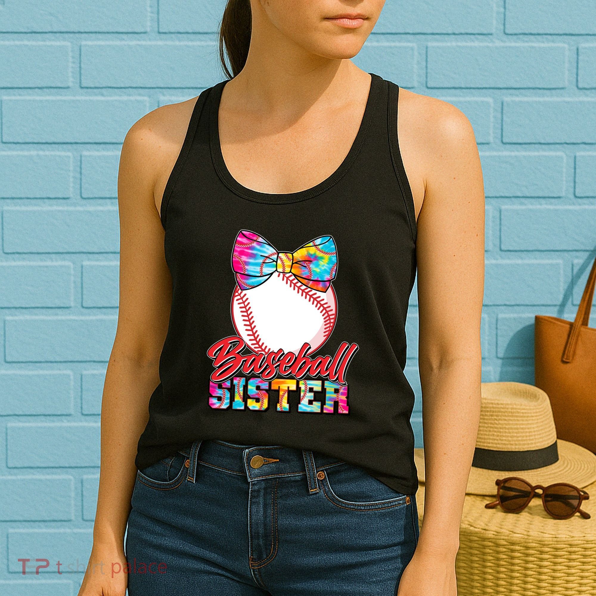 Cute Tie Dye Baseball Sister Women's Tank Top