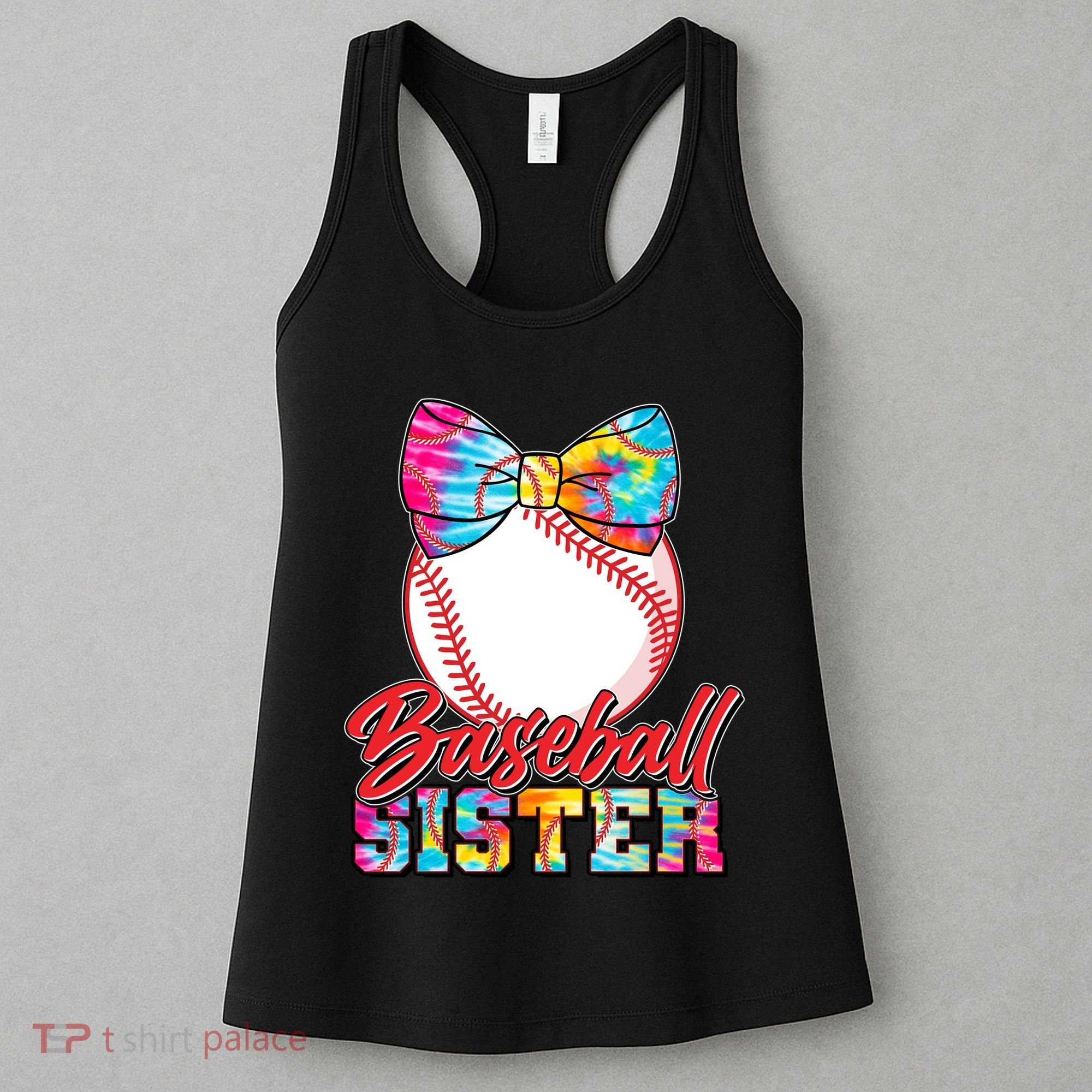 Cute Tie Dye Baseball Sister Women's Tank Top