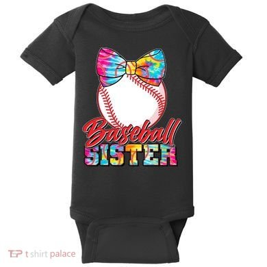 Cute Tie Dye Baseball Sister Baby Bodysuit