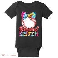 Cute Tie Dye Baseball Sister Baby Bodysuit thumb 0