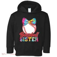 Cute Tie Dye Baseball Sister Toddler Hoodie thumb 0