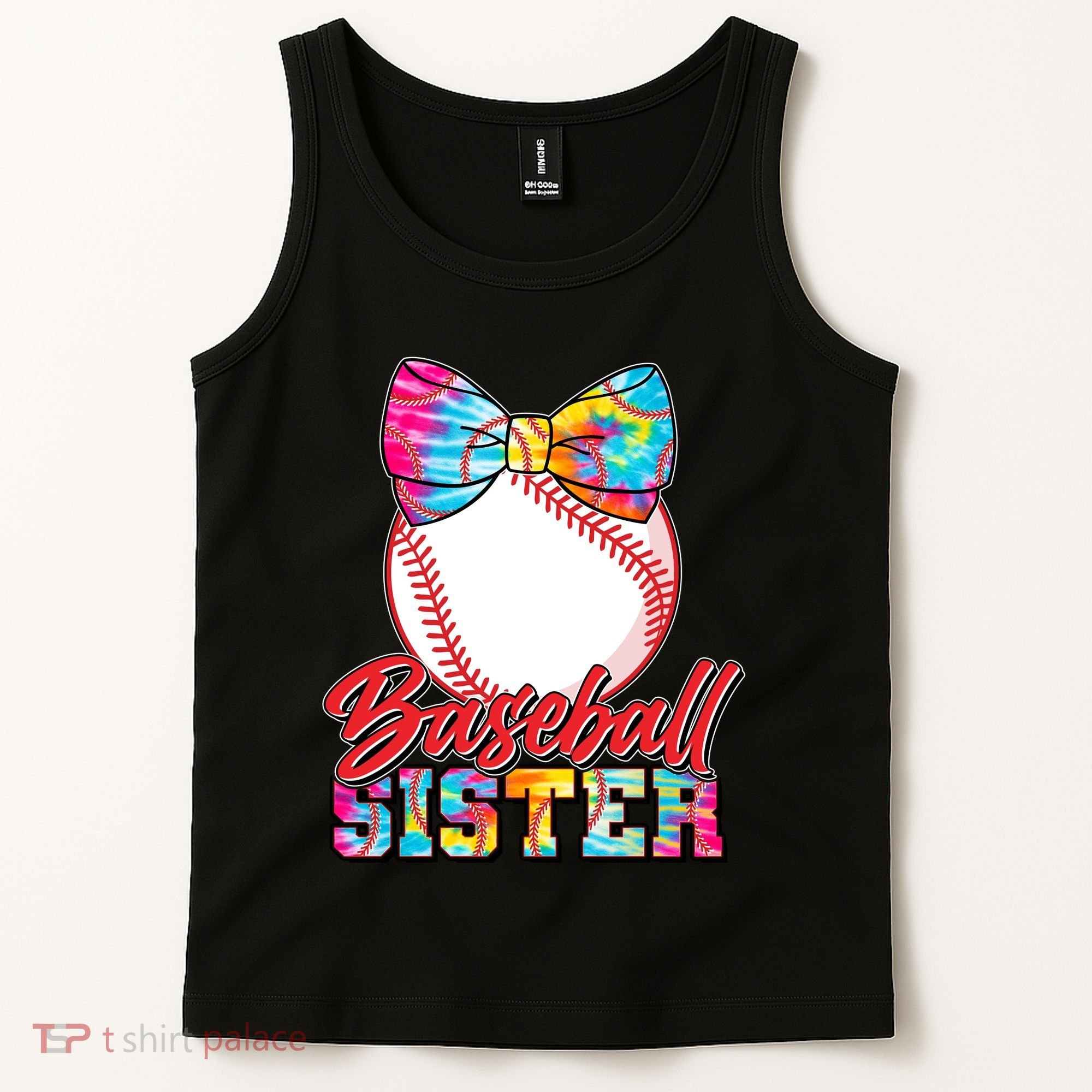 Cute Tie Dye Baseball Sister Tank Top