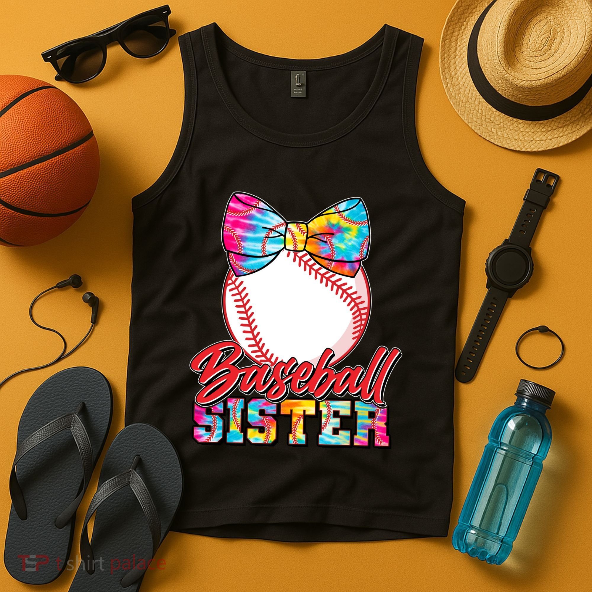 Cute Tie Dye Baseball Sister Tank Top