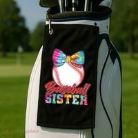 Cute Tie Dye Baseball Sister Golf Towel thumb 2