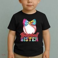 Cute Tie Dye Baseball Sister Toddler T-Shirt thumb 2