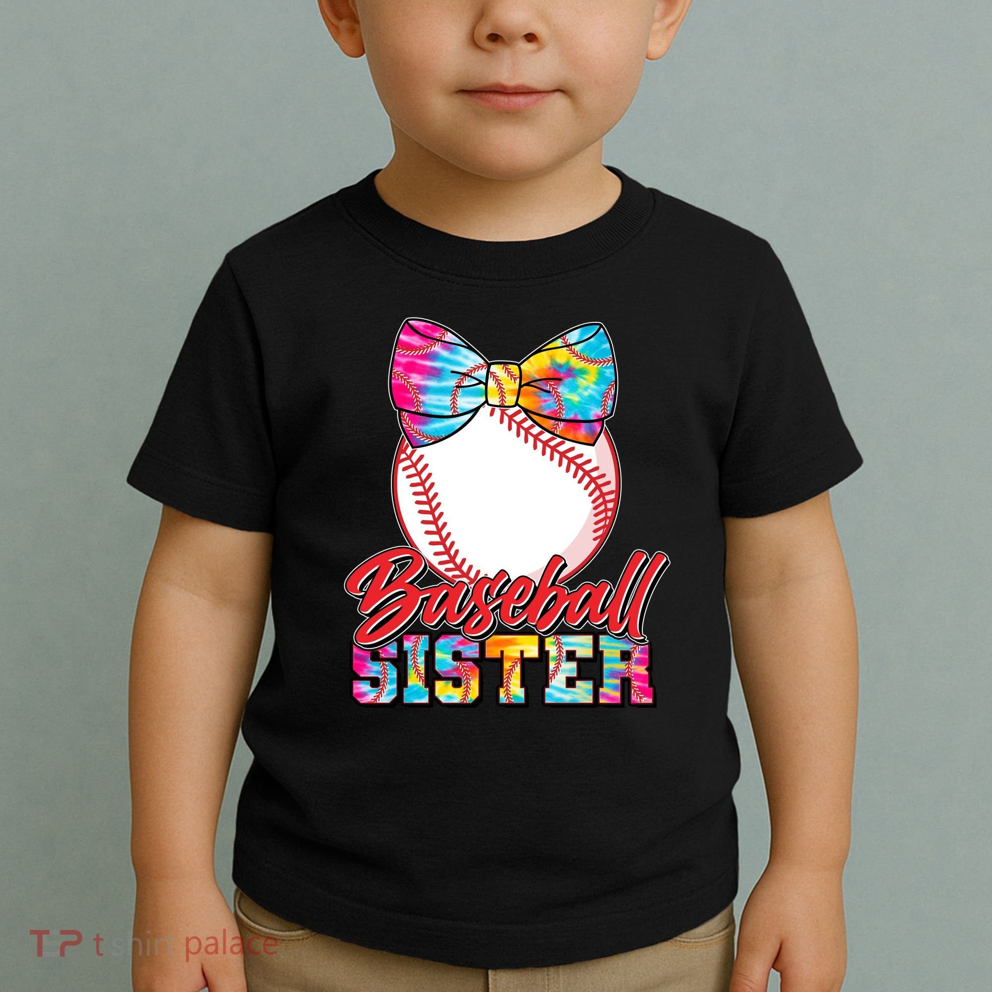 Cute Tie Dye Baseball Sister Toddler T-Shirt