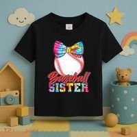 Cute Tie Dye Baseball Sister Toddler T-Shirt thumb 3
