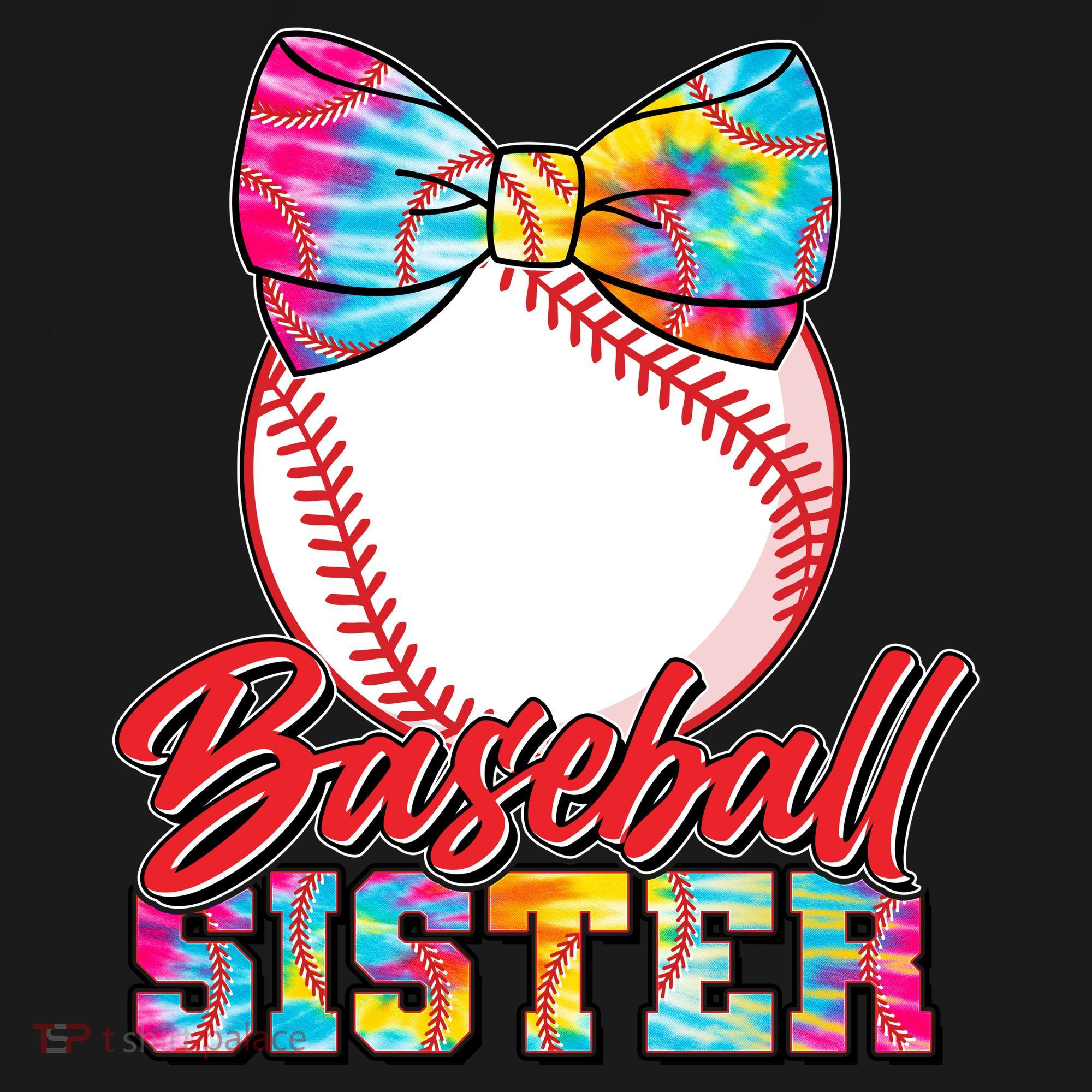 Cute Tie Dye Baseball Sister Toddler T-Shirt