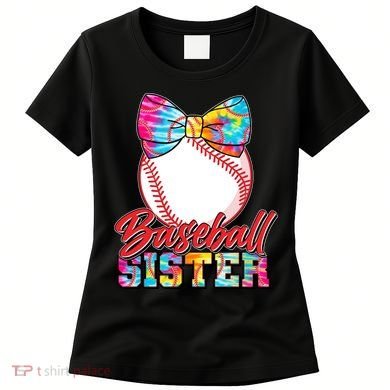 Cute Tie Dye Baseball Sister Women's T-Shirt
