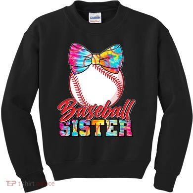 Cute Tie Dye Baseball Sister Kids Sweatshirt